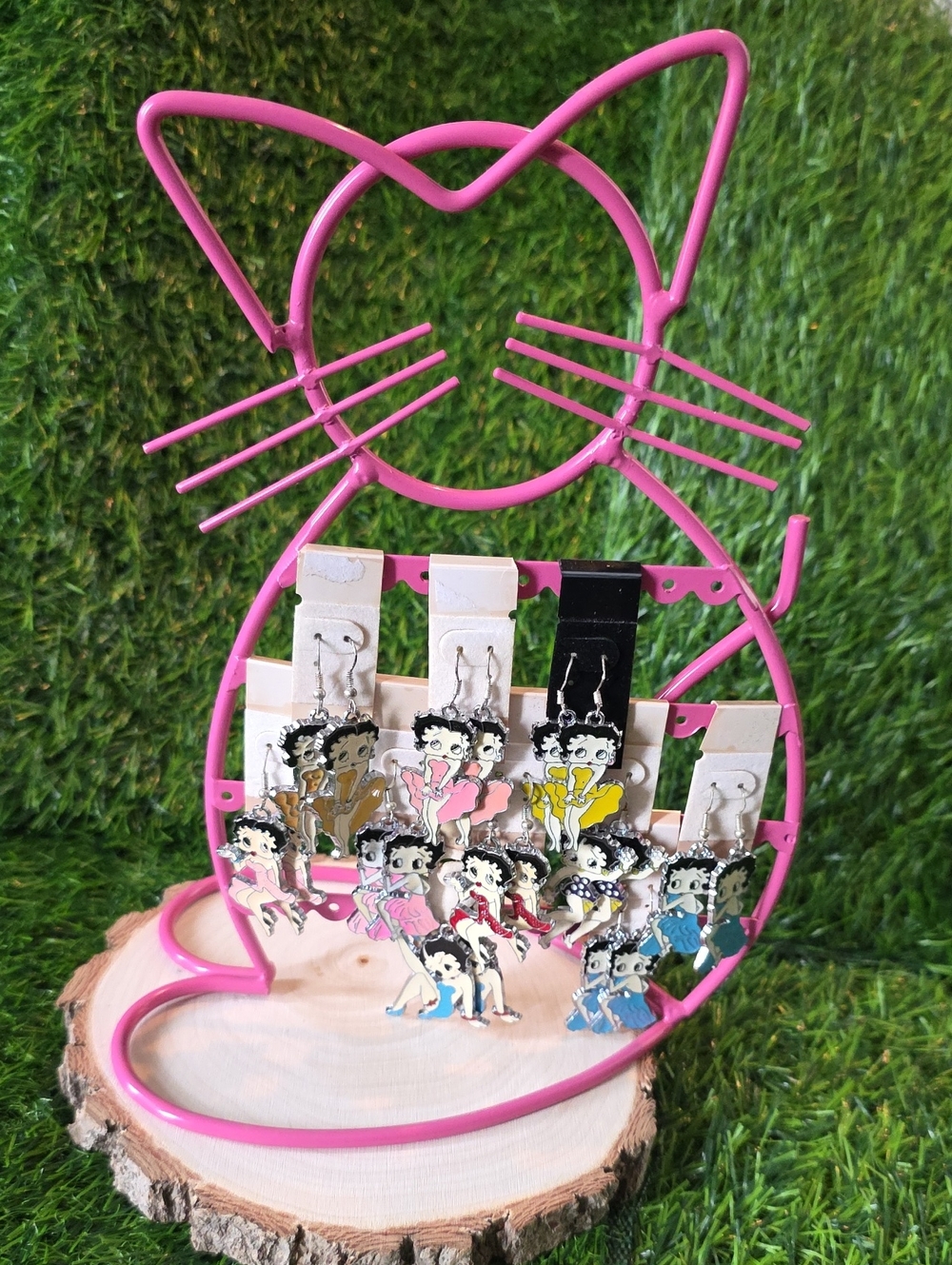 Betty BOOP Charm Collection On Kitty Cat Display